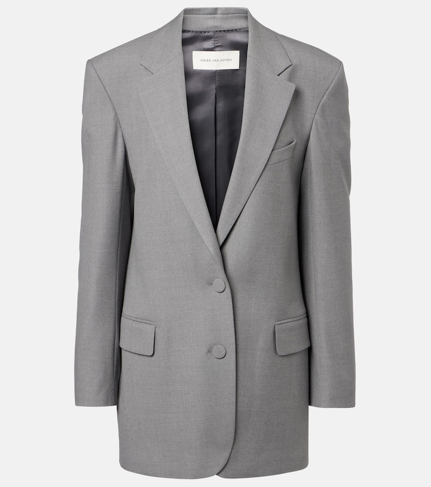 Dries Van Noten Wool-blend Blazer In Gray