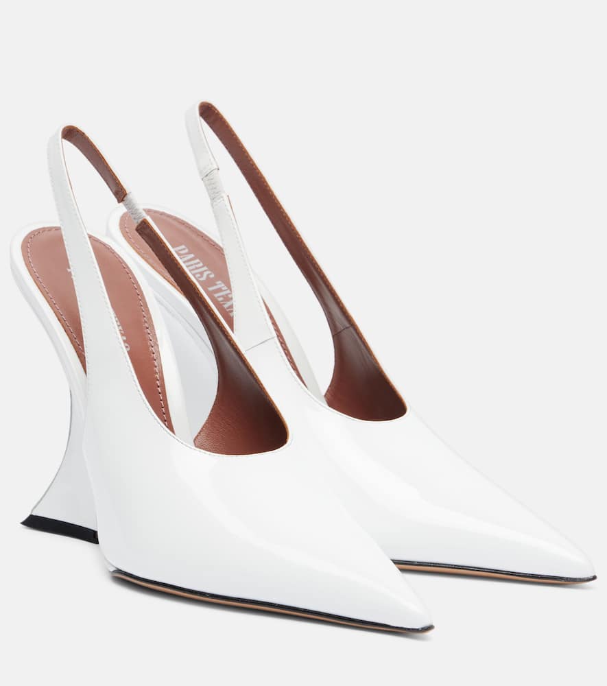 Paris Texas Nina 105 Patent Leather Slingback Pumps In White