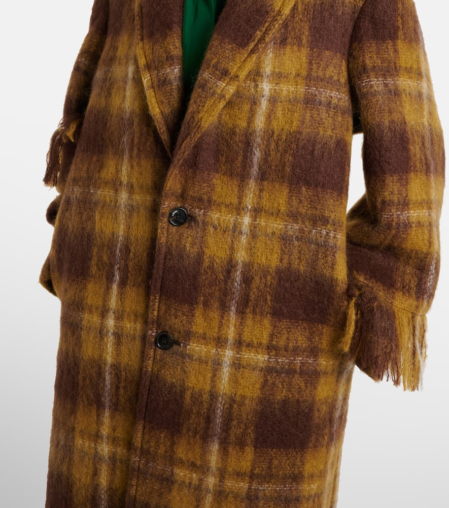 Loewe Fringed Mohair And Wool Coat In Brown