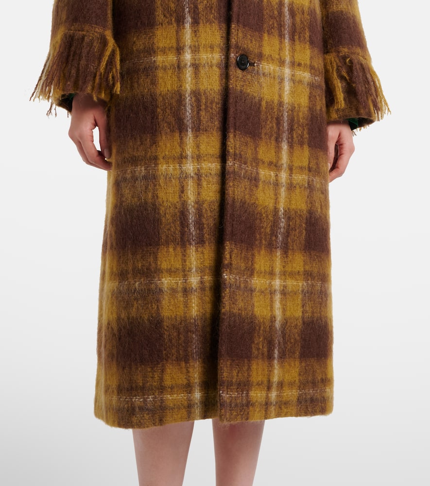 Loewe Fringed Mohair And Wool Coat In Brown