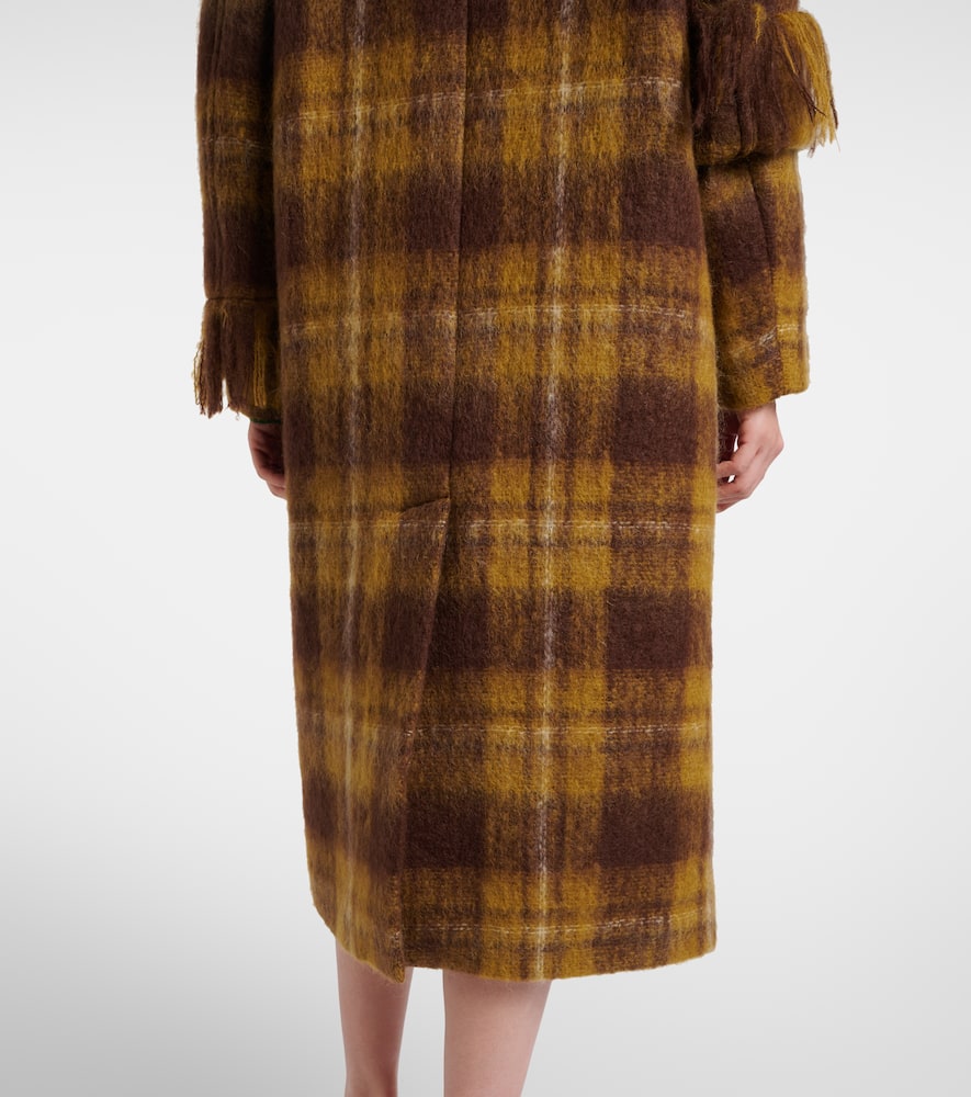 Loewe Fringed Mohair And Wool Coat In Brown