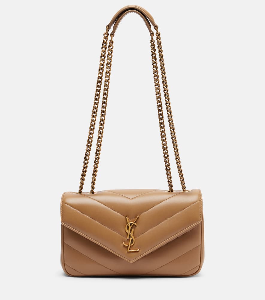 Saint Laurent Lou Lou Small Leather Shoulder Bag In Brown