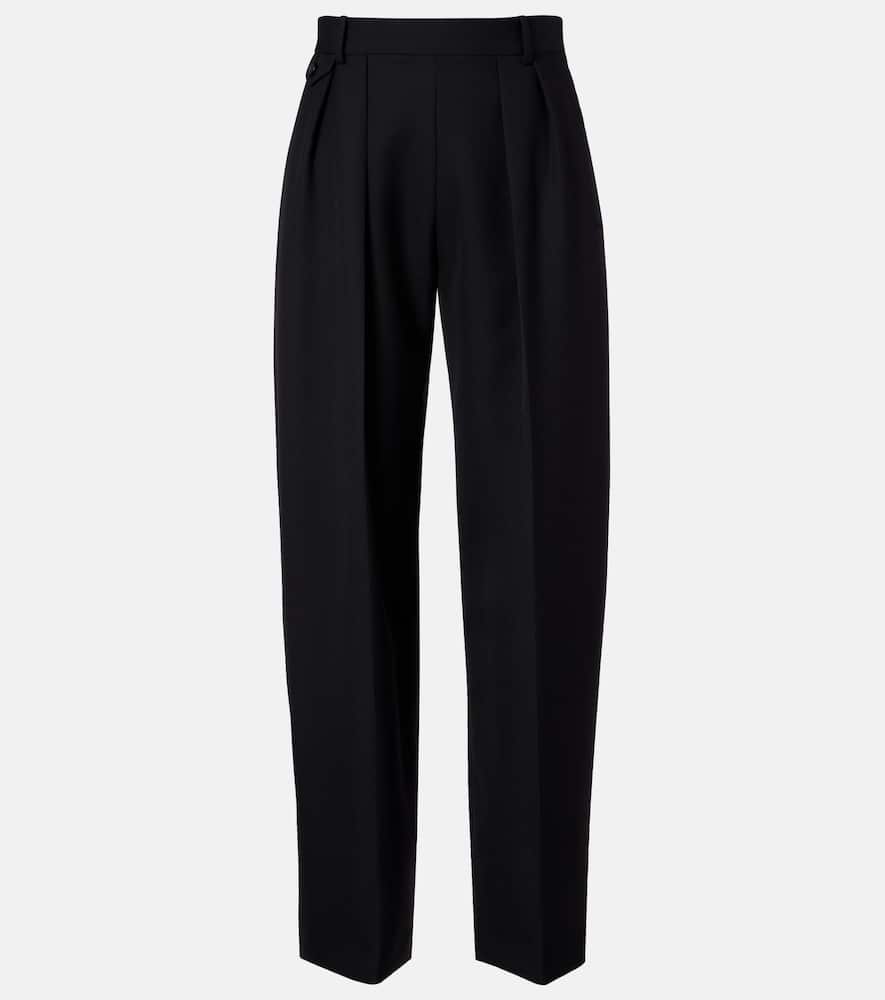 Khaite Dugan Wool Tapered Pants In Black
