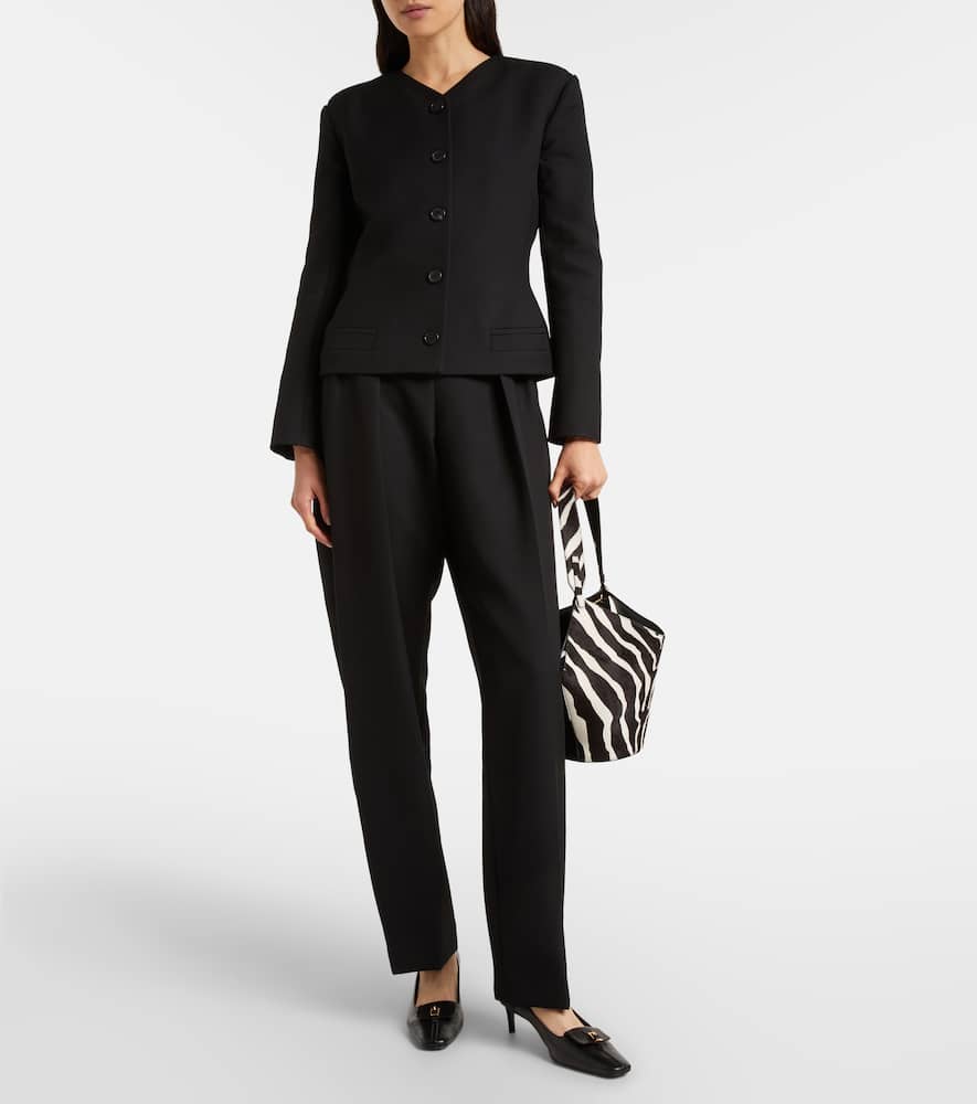 Khaite Dugan Wool Tapered Pants In Black