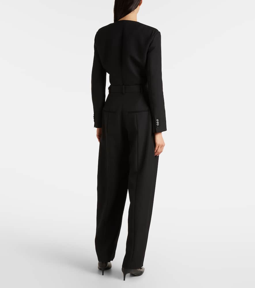 Khaite Dugan Wool Tapered Pants In Black