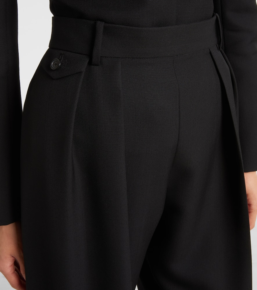 Khaite Dugan Wool Tapered Pants In Black