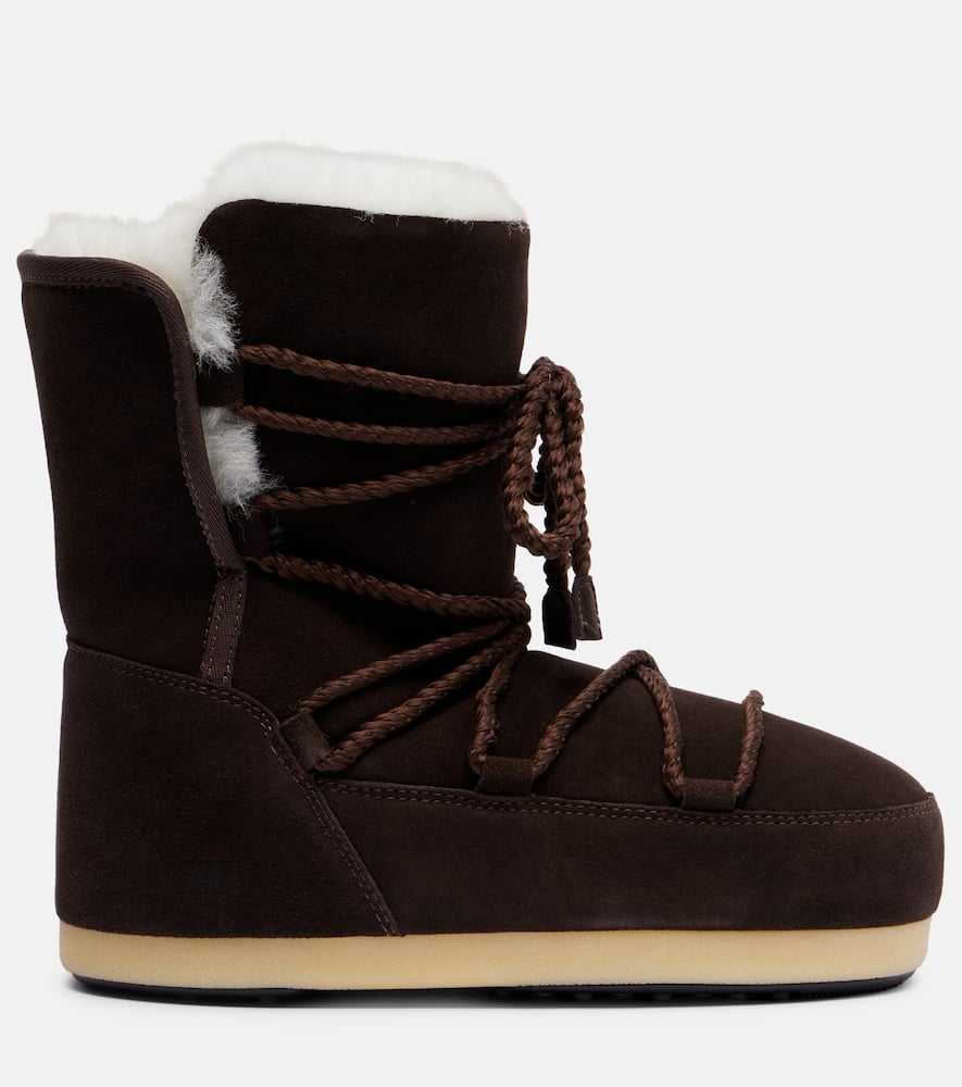 Moon Boot Evx Shearling-lined Suede Snow Boots In Brown