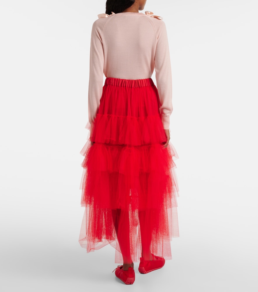  Simone Rocha Simone Rocha Gonna Midi In Tulle A Balze 