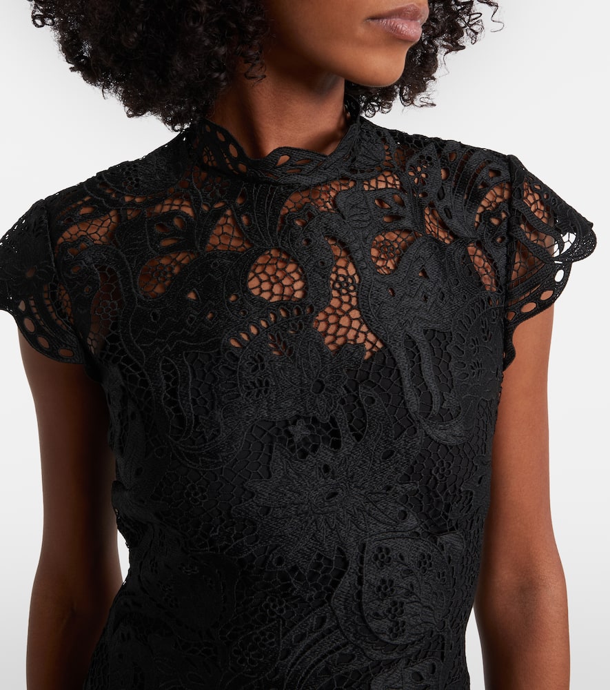 Staud Rosaline Guipure Lace Cocktail Dress In Black