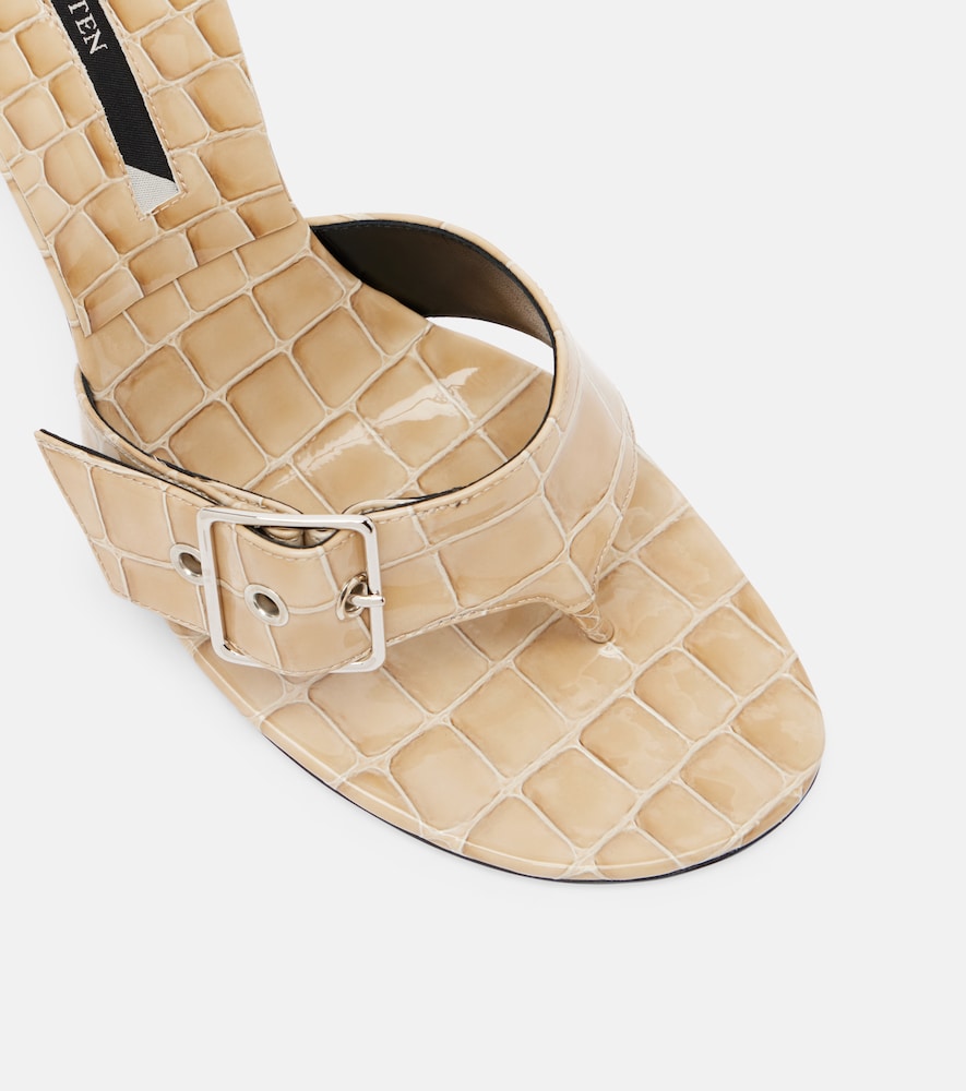  Christen Christen Helix 95 Croc-effect Patent Leather Mules 