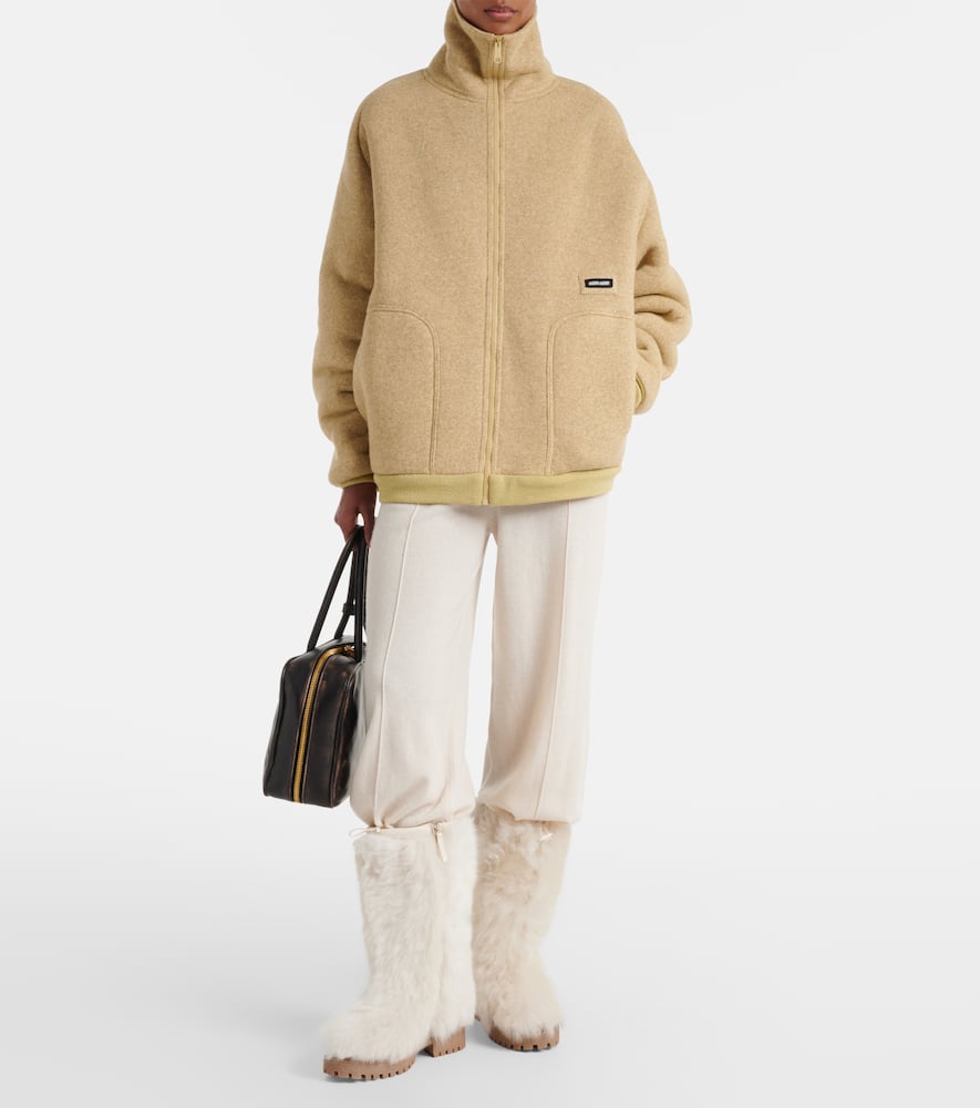 Yves Salomon Shearling Mid-calf Boots In White