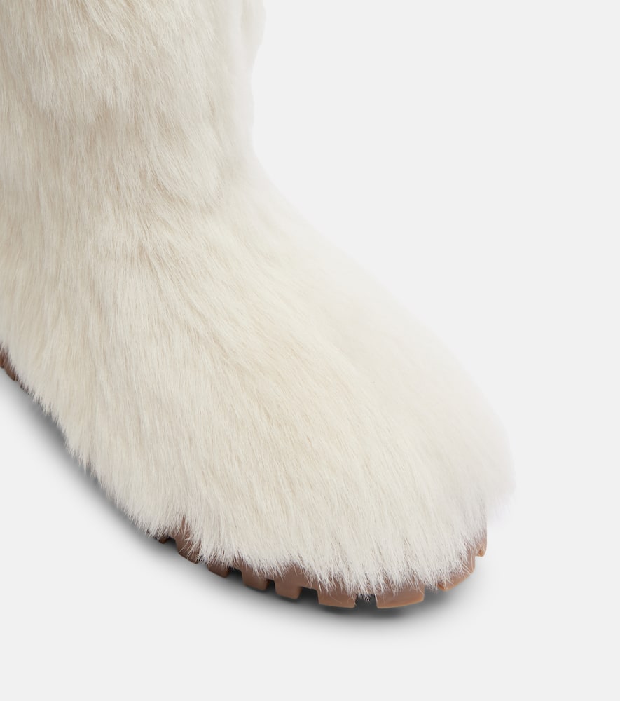 Yves Salomon Shearling Mid-calf Boots In White