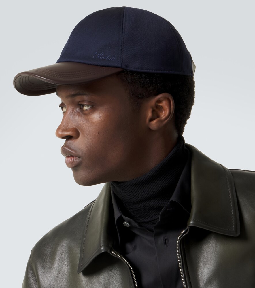 Leather-Trimmed Wool Baseball Cap