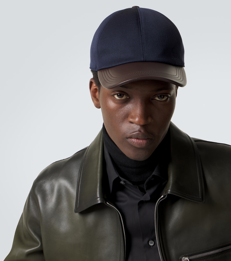  Berluti Berluti Leather-trimmed Wool Baseball Cap 