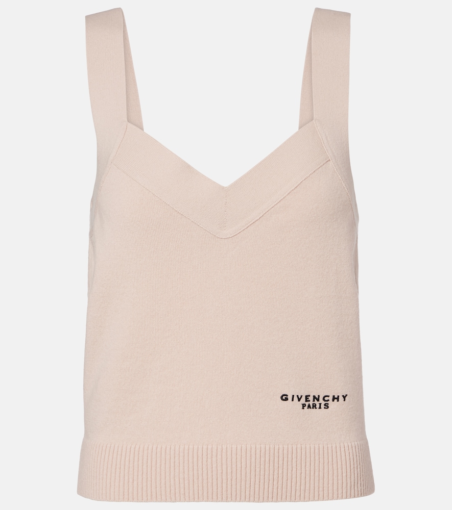 Givenchy Donna Tank Top In Lana E Cashmere Con Logo Rosa It Taglia 44- Mytheresa
