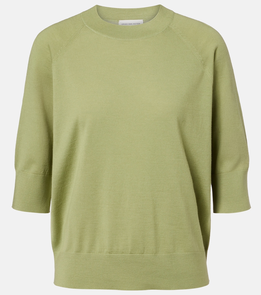 Dries Van Noten Women's Green Wool Sweater UK Size 8 - Mytheresa