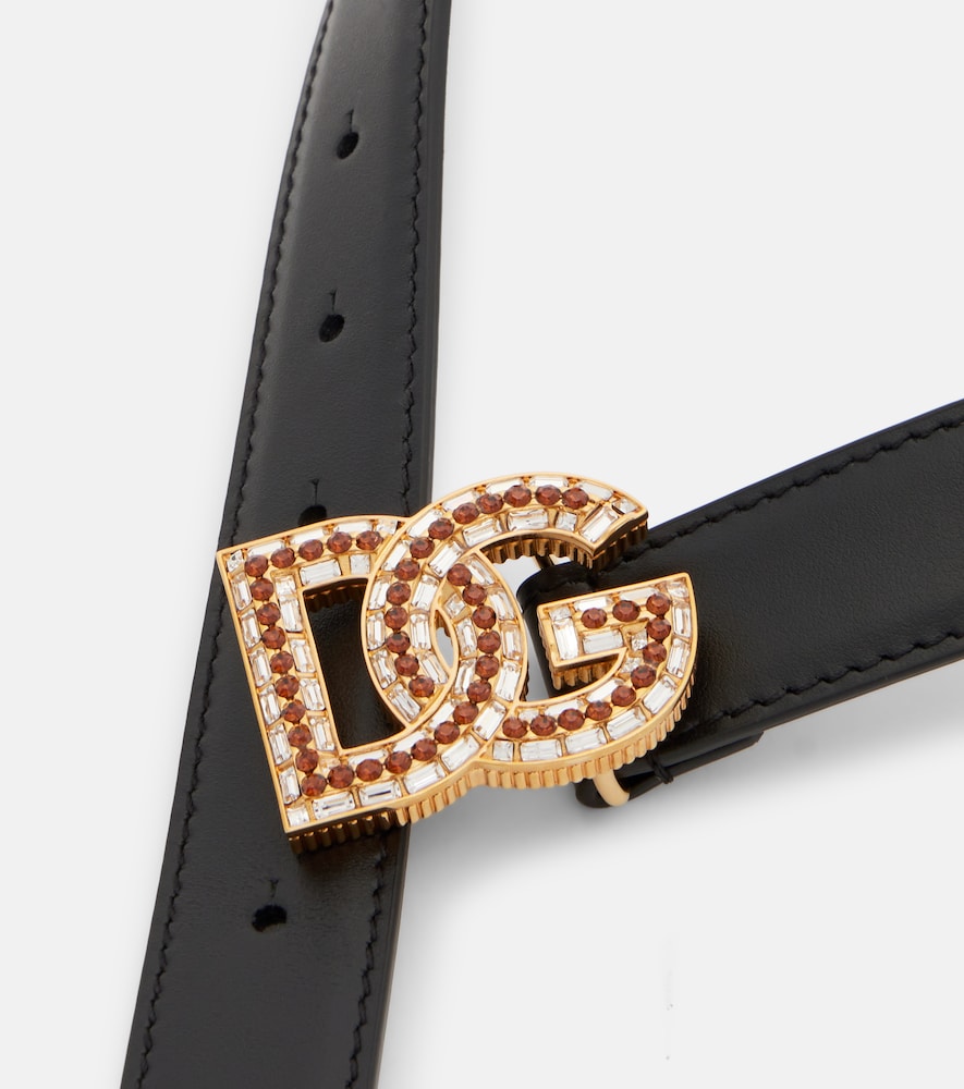  Dolce&gabbana Dolce&gabbana Gürtel Dg Aus Leder Mit Kristallen 