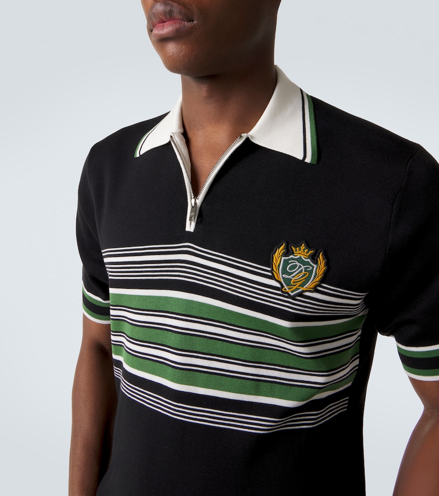  Dolce&gabbana Dolce&gabbana Besticktes Polohemd Aus Seide Und Baumwolle 