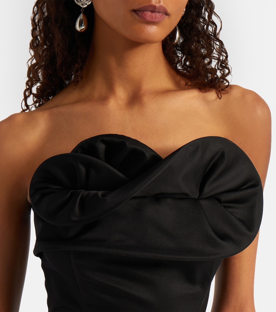 Ruffled Wool And Silk Bustier Top