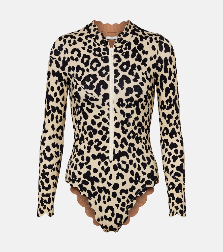 Marysia Northsea leopard-print rashguard swimsuit