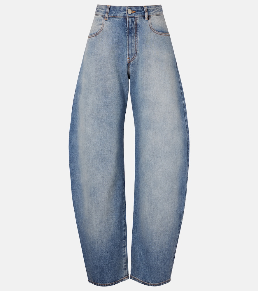 Alaia Women's Blue Barrel-Leg Jeans Uk Size 12