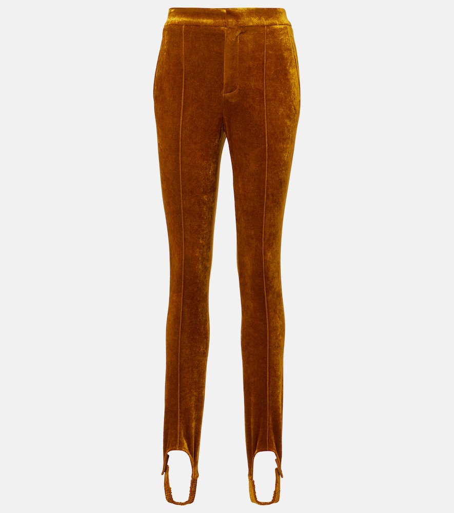 Chloe Women's Orange Velvet Stirrup Pants UK Size 14 - Mytheresa