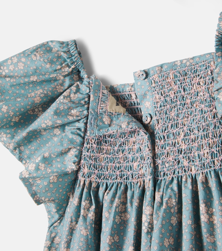  Wheat Wheat Elva Floral Smocked Cotton Dress 