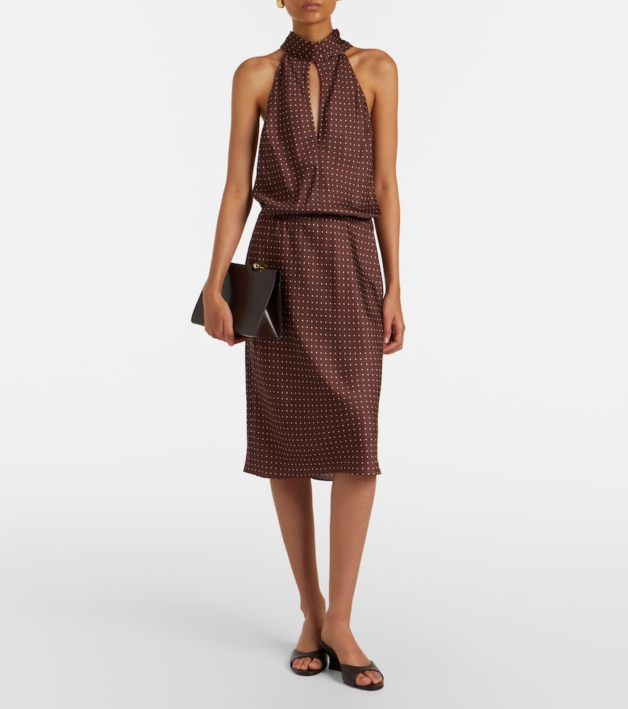 Posse Phoebe polka-dot halterneck midi dress