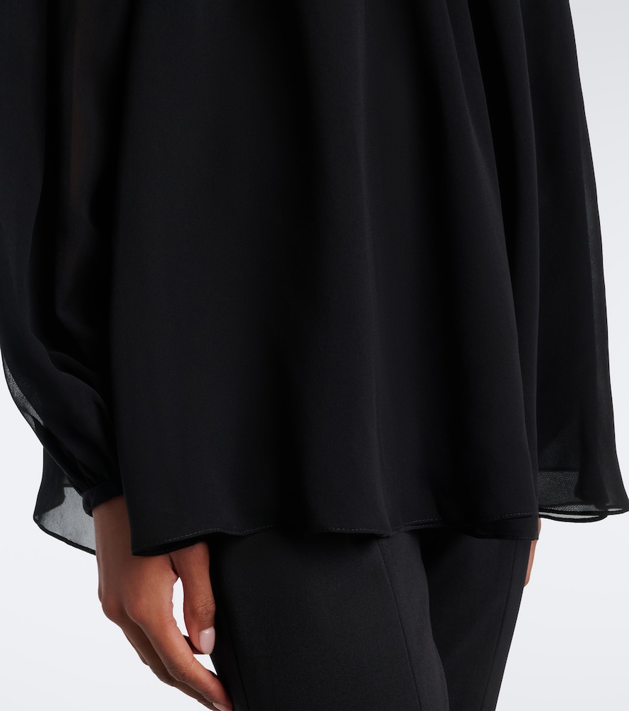Floral-Appliqué Gathered Top