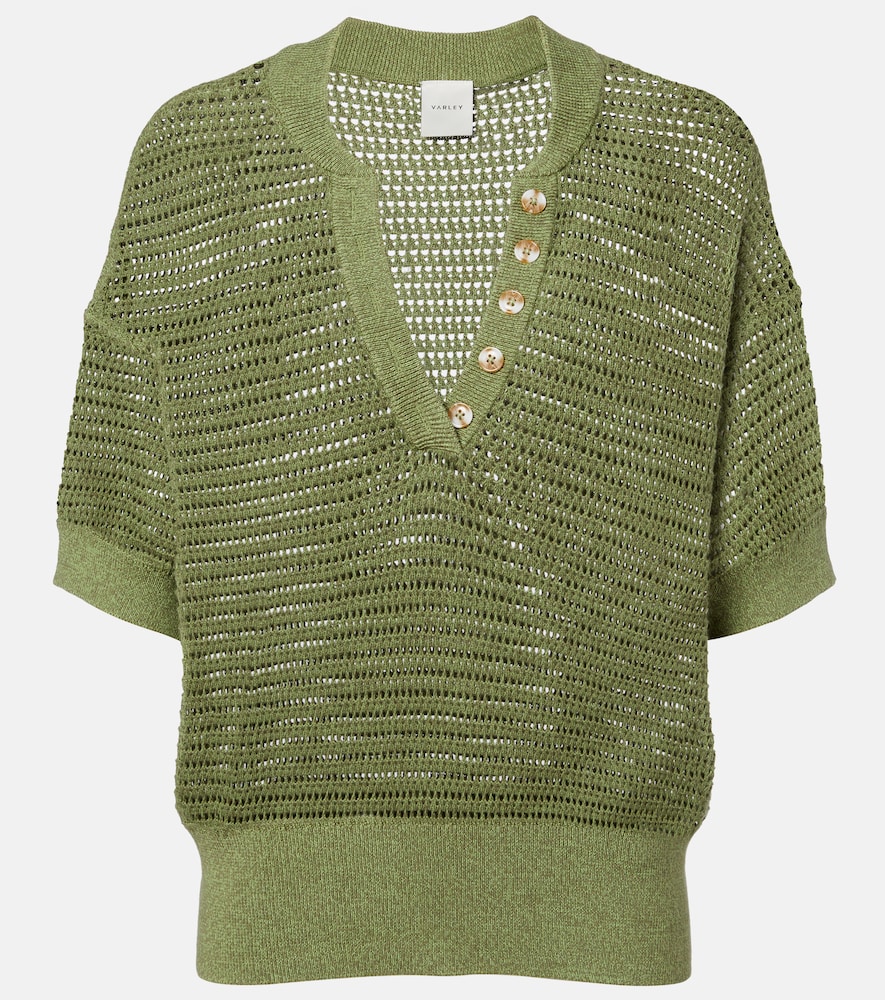 Varley Callie open-knit cotton top