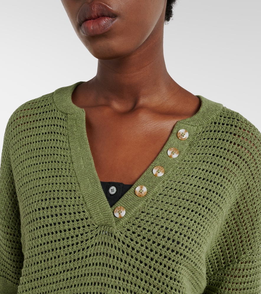 Callie Open-Knit Cotton Top