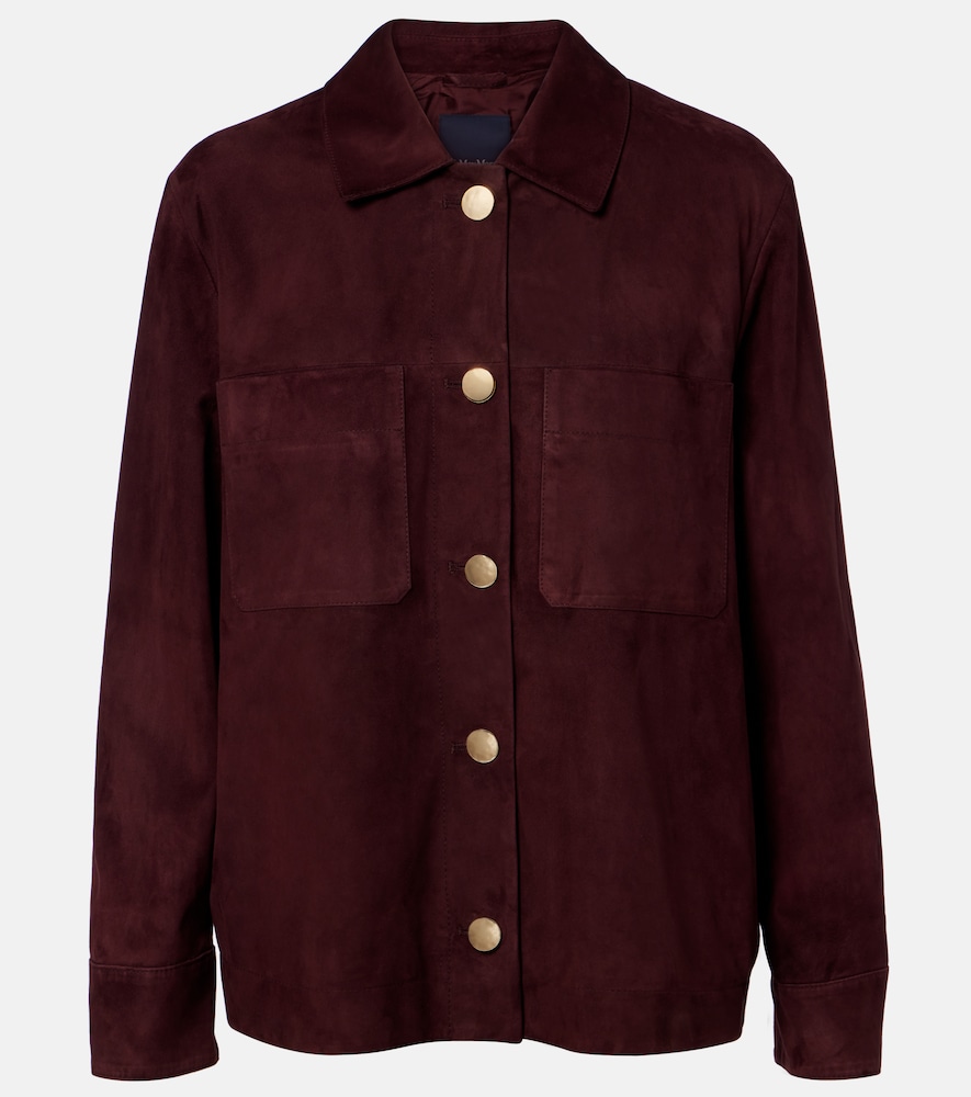 'S Max Mara Women's Burgundy Suede Blouson Jacket UK Size 12 - Mytheresa