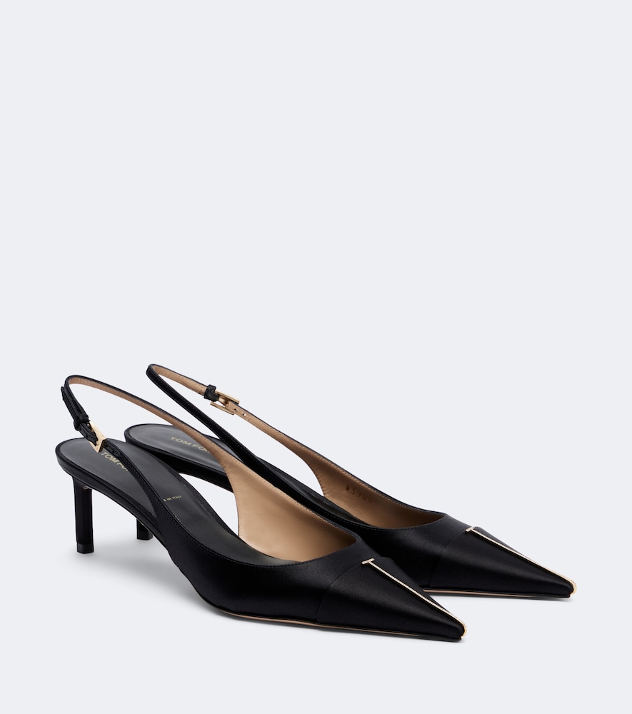 Slingback-Pumps aus Satin
