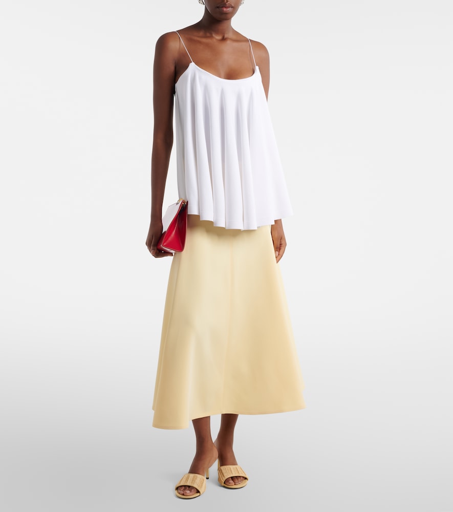 Voile Open-Back Jersey Top