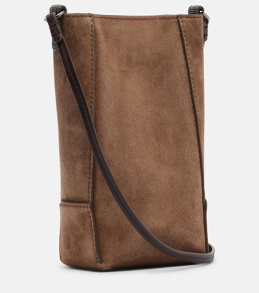  Brunello Cucinelli Brunello Cucinelli Smartphone-etui Monili Duo Mini Aus Veloursleder 