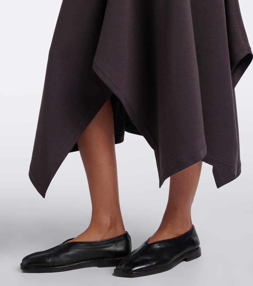Asymmetric Wool-Blend Midi