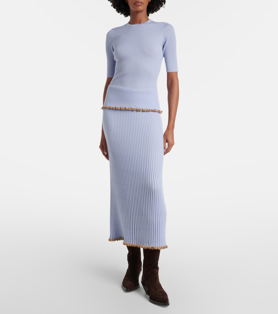 Gabriela Hearst Kavya cashmere and silk midi skirt