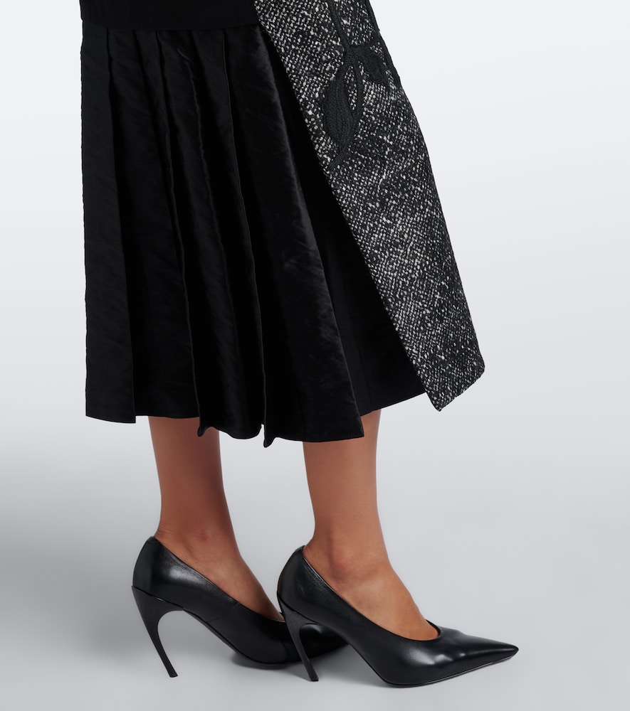 Embroidered Wool-Blend Midi
