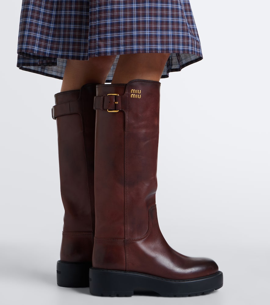 Leather Knee-High Boots
