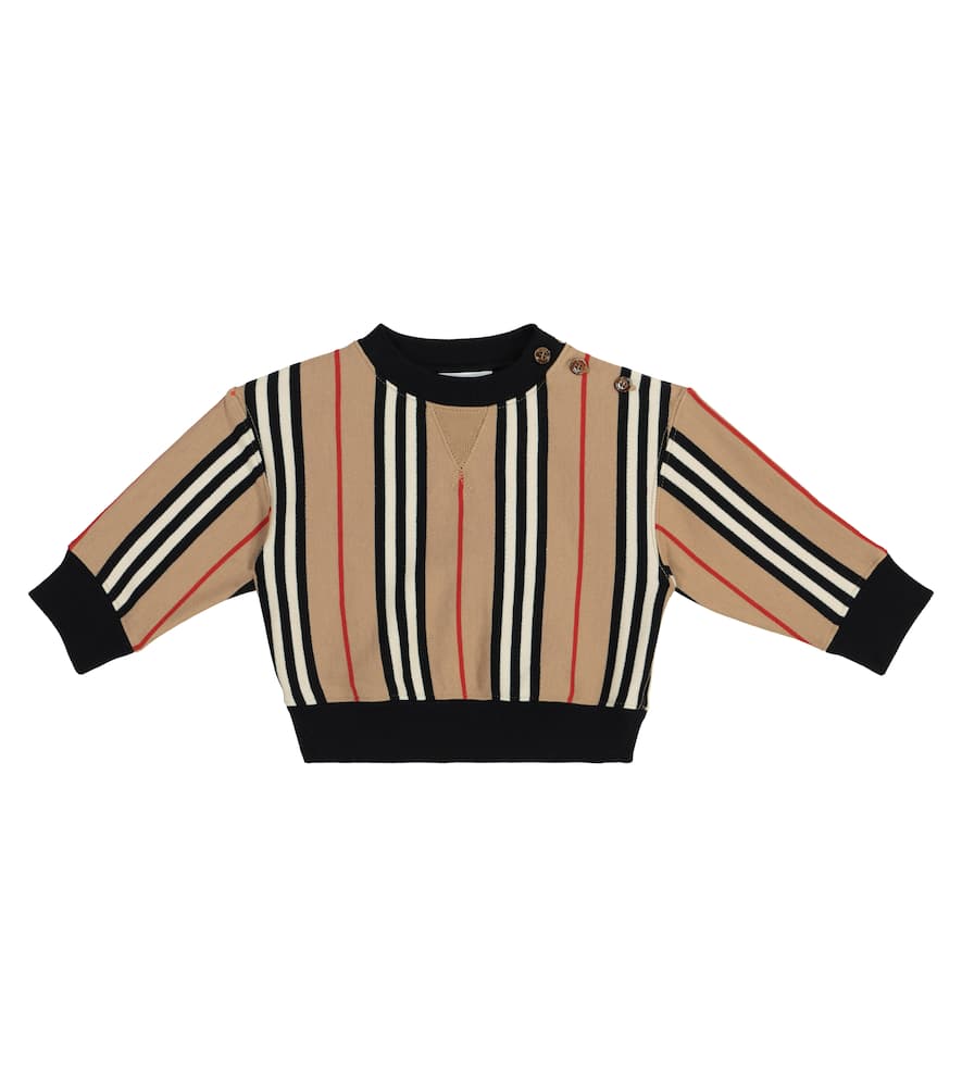 Click to view more detailed imagery on our partner's website Burberry Baby Icon Stripe Cotton Jersey Sweatshirt In Beige