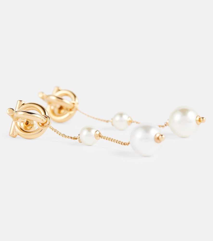  Ferragamo Ferragamo Gancini Faux Pearl Drop Earrings 