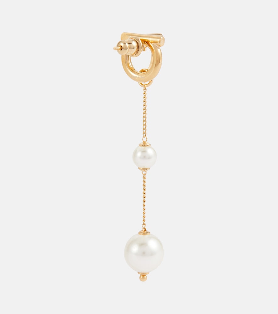  Ferragamo Ferragamo Gancini Faux Pearl Drop Earrings 
