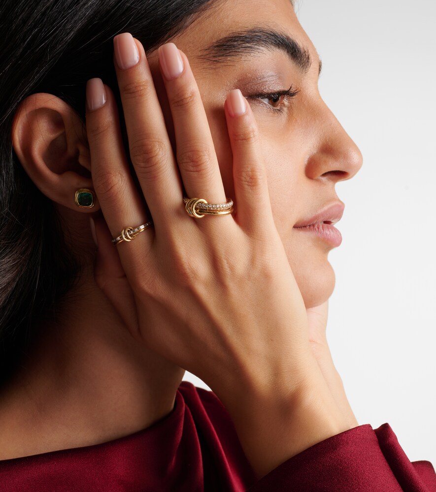 Spinelli Kilcollin Virgo 18kt gold linked rings with white diamonds
