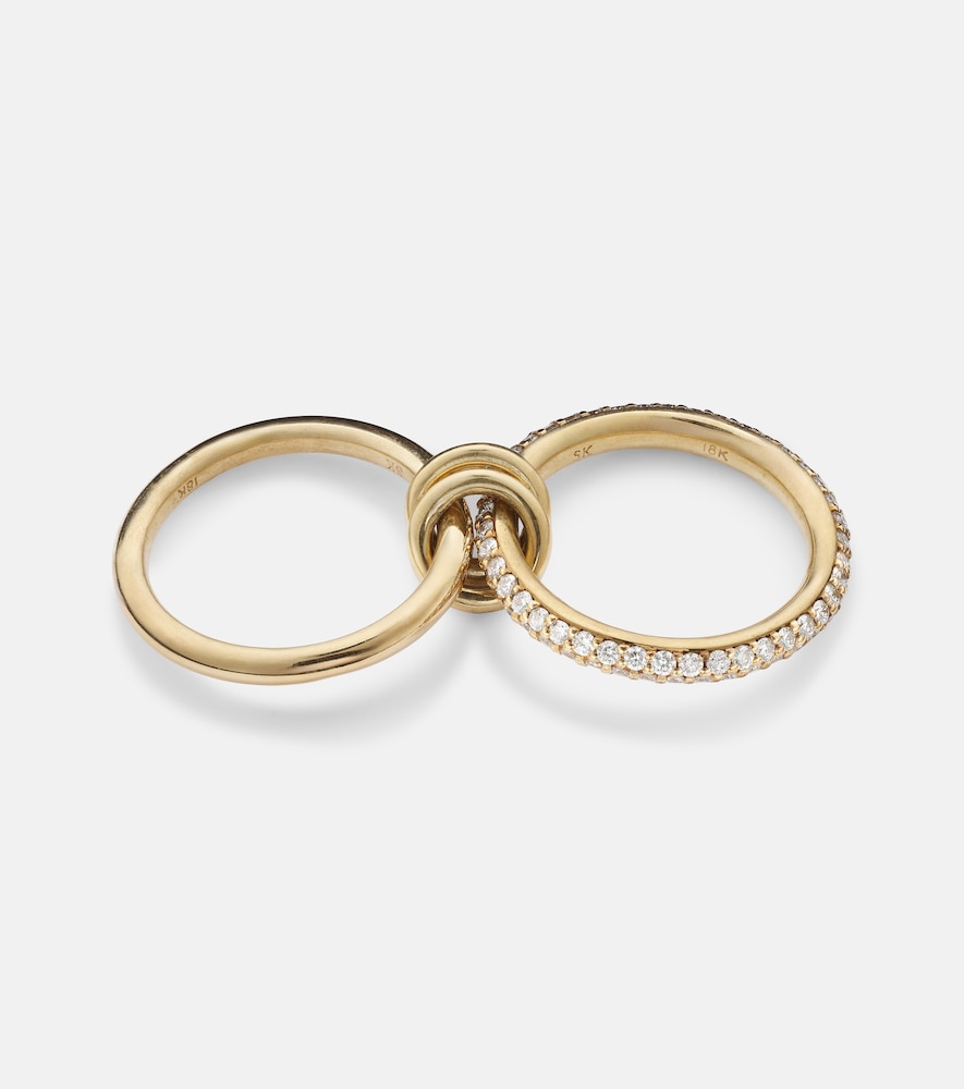  Spinelli Kilcollin Spinelli Kilcollin Virgo 18kt Gold Linked Rings With White Diamonds 