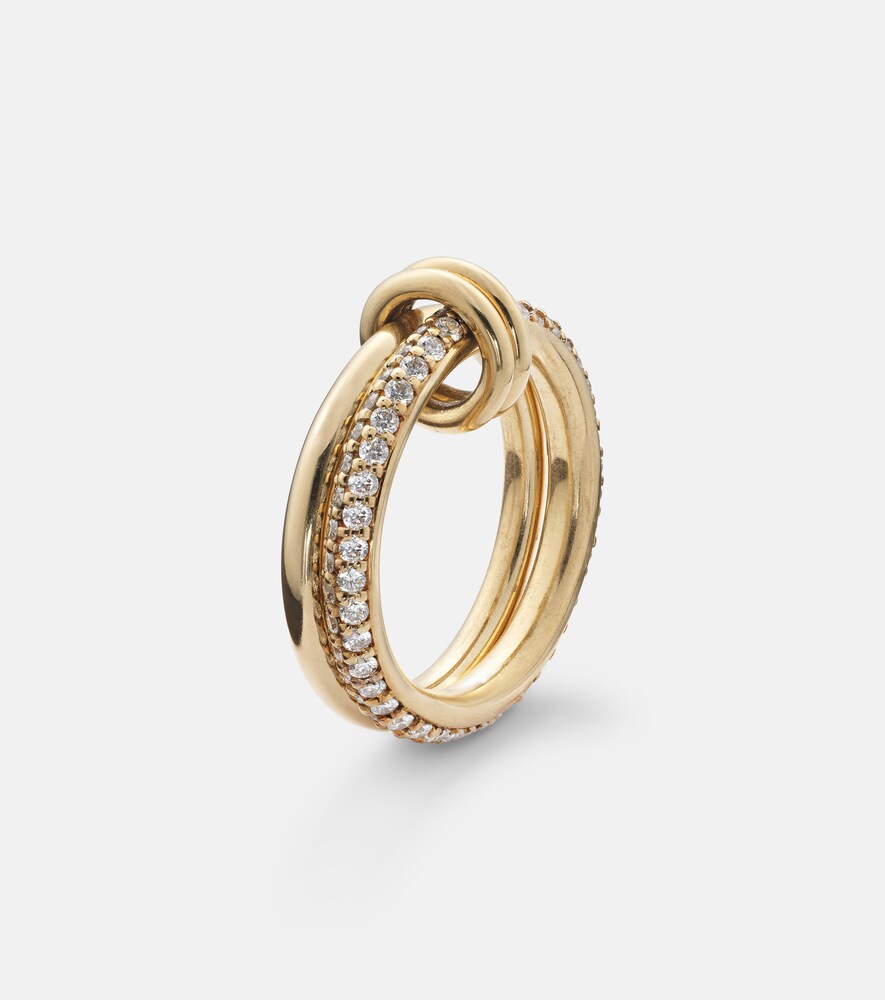  Spinelli Kilcollin Spinelli Kilcollin Virgo 18kt Gold Linked Rings With White Diamonds 