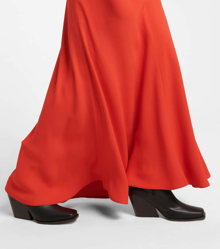 Shop Stella Mccartney V-neck Crêpe Gown In Scarlet Red