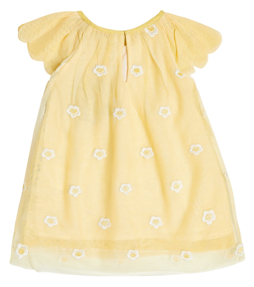 Stella Mccartney Baby Embroidered Dress In Giallo/embroidery
