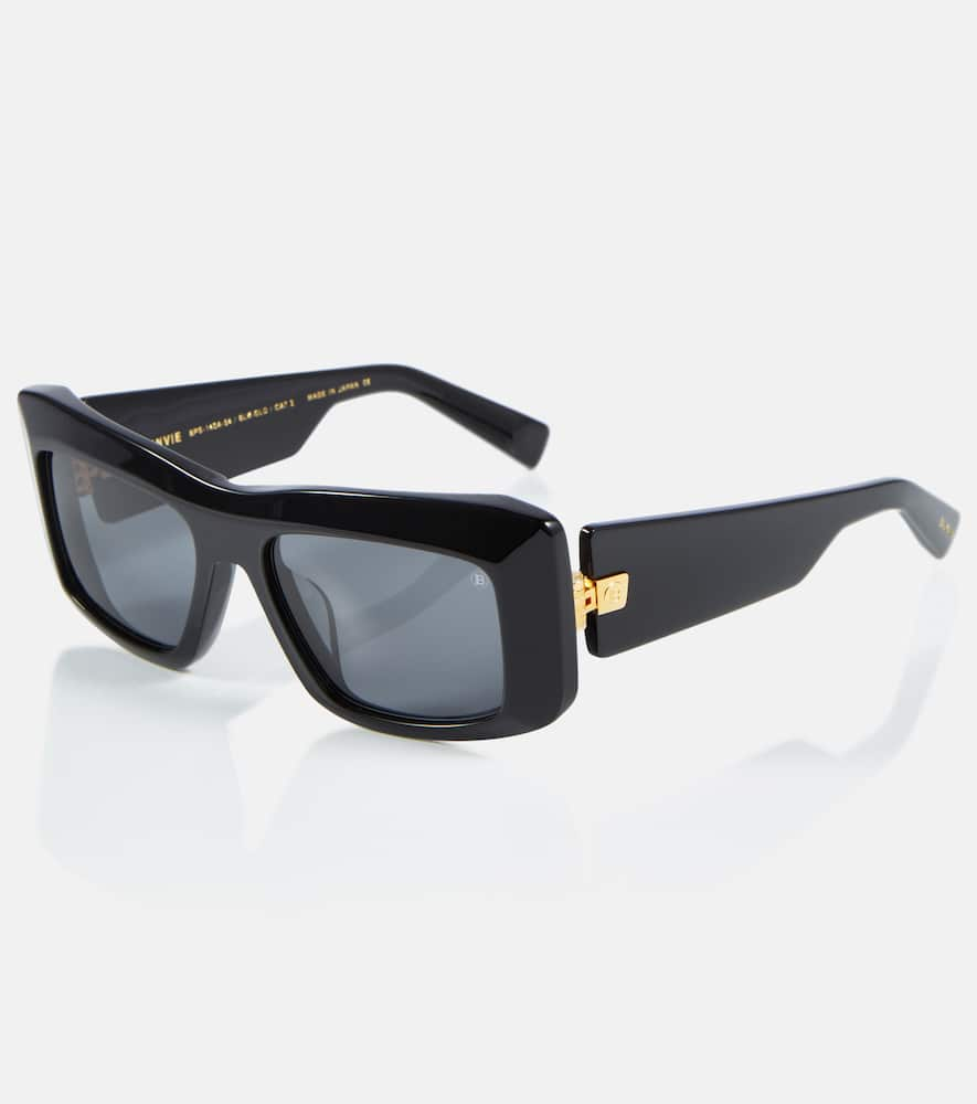 Shop Balmain Envie Square Acetate Sunglasses In Black