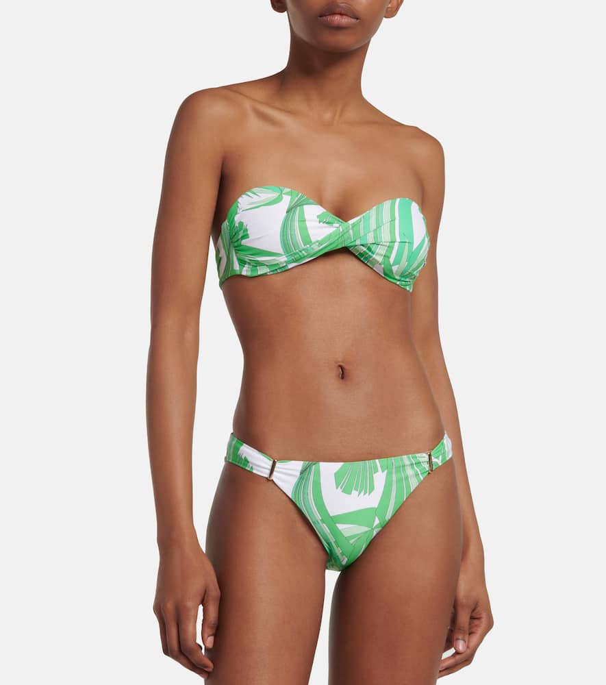 Melissa Odabash Martinique Printed Bikini Bottoms In Twirl Green