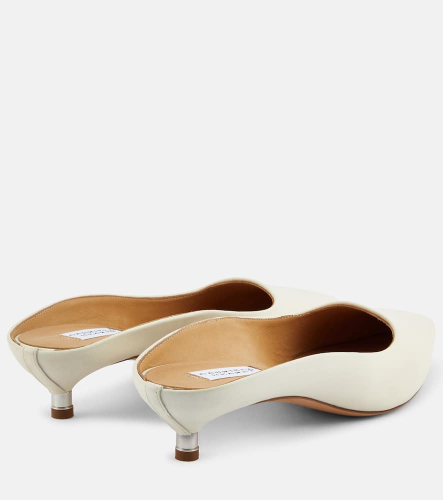 Shop Gabriela Hearst Jean Leather Mules In White